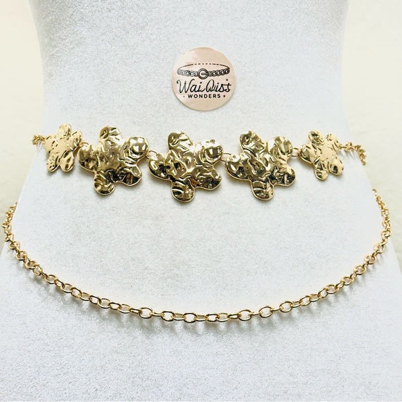 Accessories - Gold floral waist chain belt